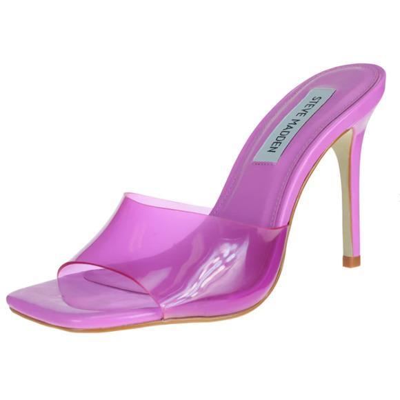 Steve Madden Shoes - Steve Madden Signal Open Toe Heeled Sandal Clear Lilac